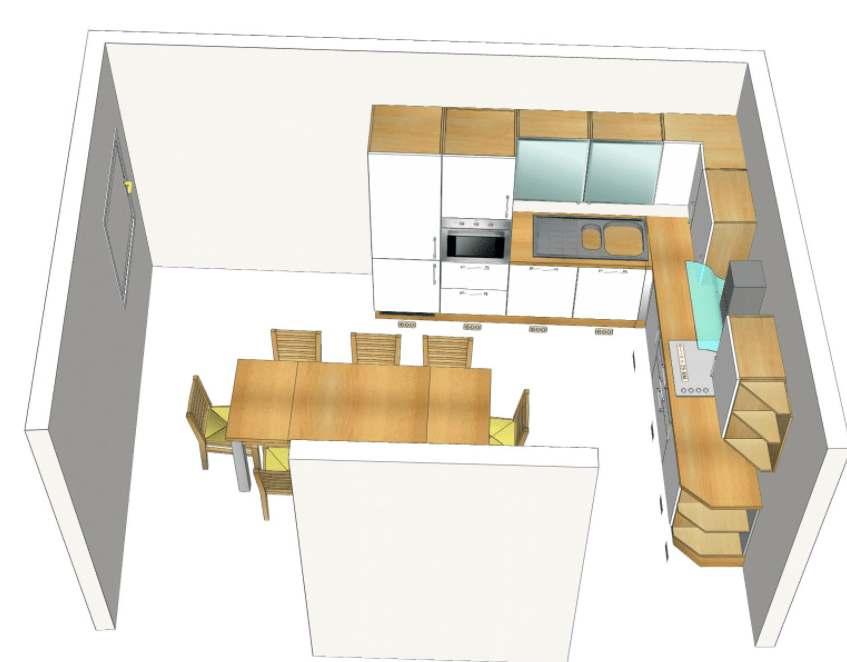 načrt kuhinje po meri